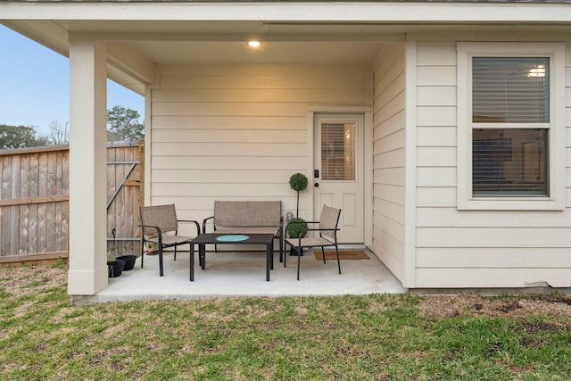 view of patio / terrace with an outdoor living space