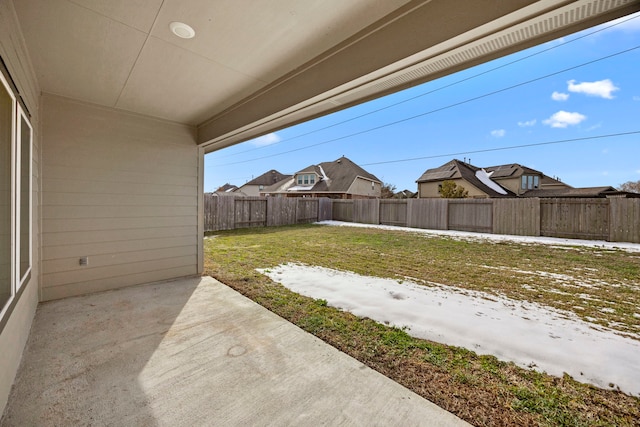 view of yard with a patio area