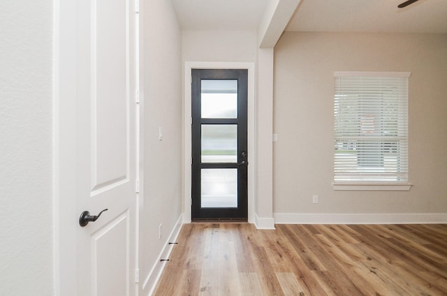 entrance foyer with light hardwood / wood-style floors