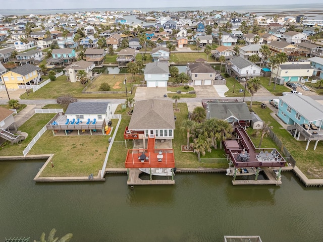 16527 Nassau Way, Jamaica Beach, TX 77554 - bird's eye view with a residential view and a water view