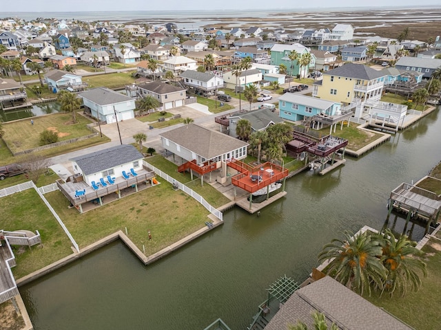 16527 Nassau Way, Jamaica Beach, TX 77554 - aerial view featuring a residential view and a water view
