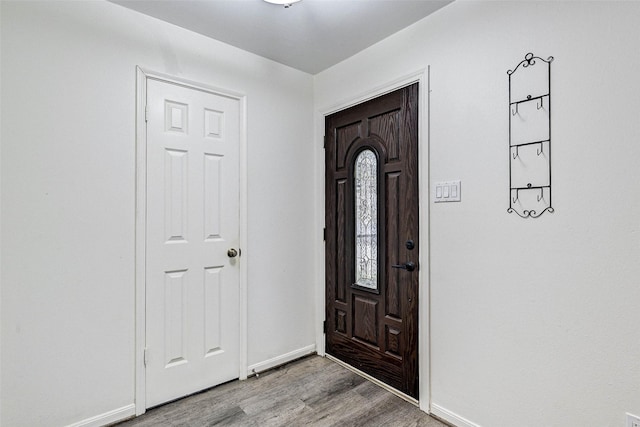 entrance foyer featuring light hardwood / wood-style floors