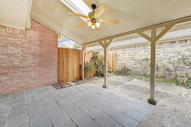 view of patio / terrace with ceiling fan