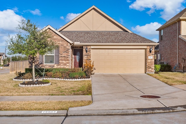 view of front property with a garage