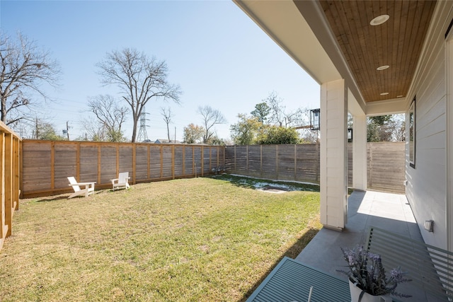 view of yard featuring a patio area