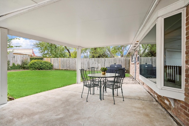 view of patio / terrace featuring a grill