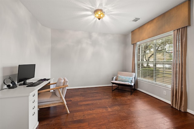 office featuring dark hardwood / wood-style flooring