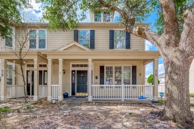 view of front of home featuring covered porch