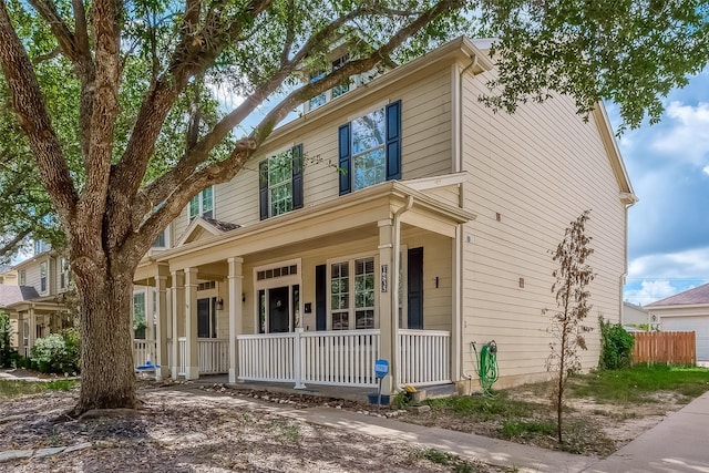 view of front of property with a porch