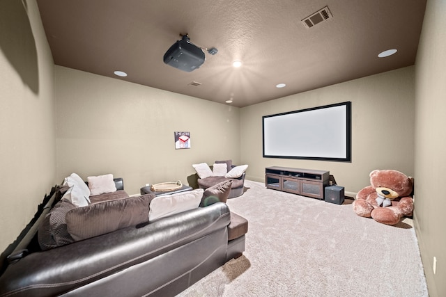 view of carpeted home theater