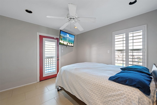 bedroom featuring ceiling fan