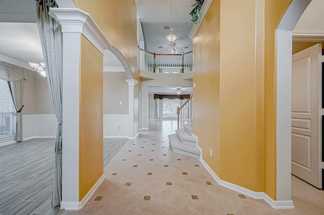 corridor with ornamental molding