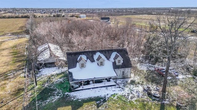 bird's eye view featuring a rural view