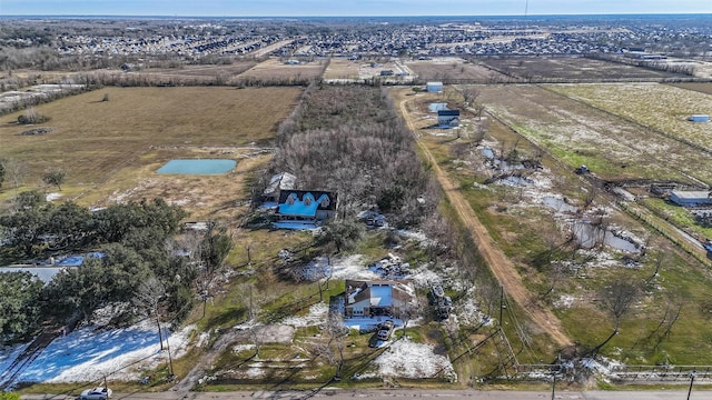 bird's eye view featuring a rural view