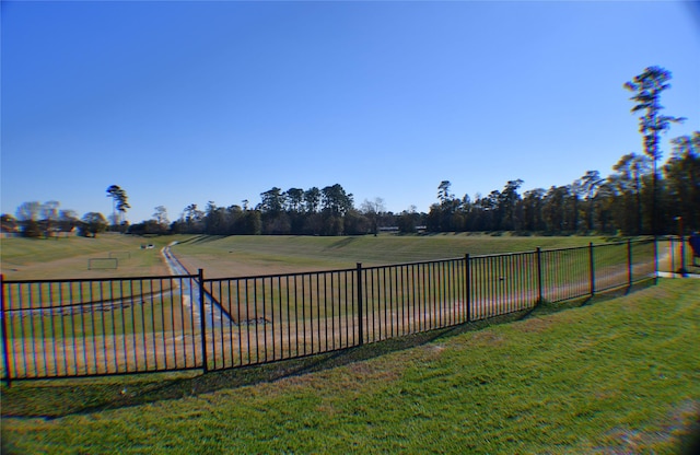 view of yard with a rural view