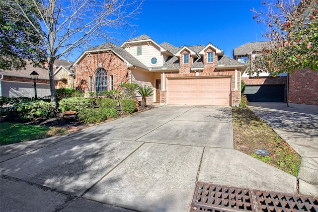 view of front property with a garage