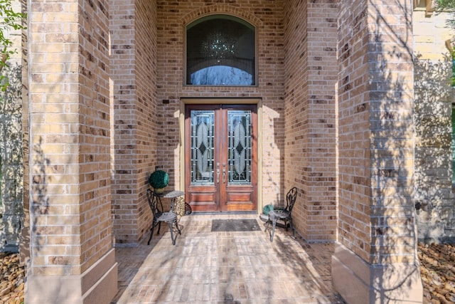 view of exterior entry with french doors