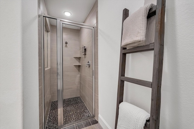 bathroom featuring walk in shower