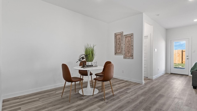 dining area featuring light hardwood / wood-style floors