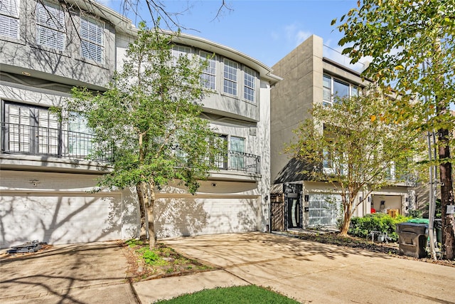 view of property featuring a garage