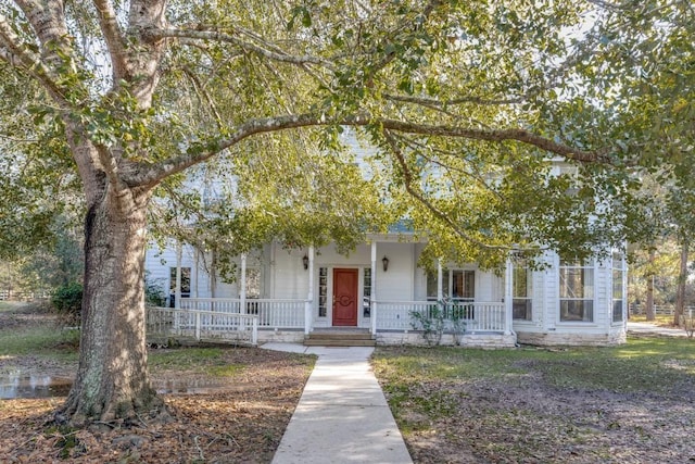 view of front of home with covered porch