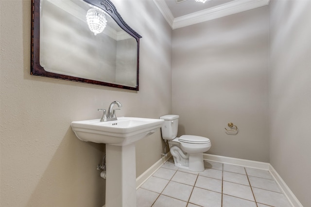 36111 Post Oak Cir, Magnolia, TX 77355 - bathroom featuring ornamental molding and tile patterned floors