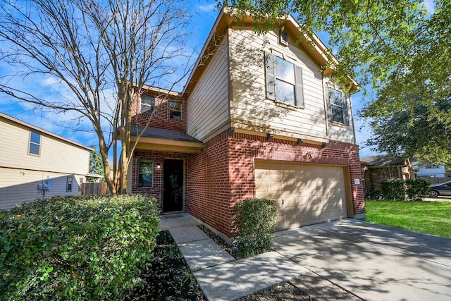 view of front of house with a garage