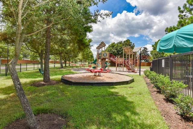 exterior space with a playground