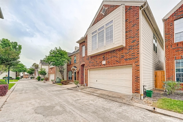 view of property exterior with a garage