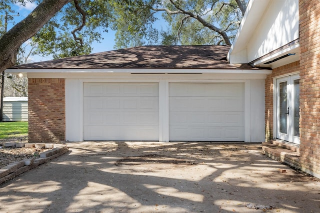 view of garage