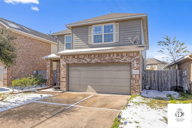 view of front property featuring a garage