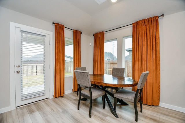 dining room featuring light wood-type flooring