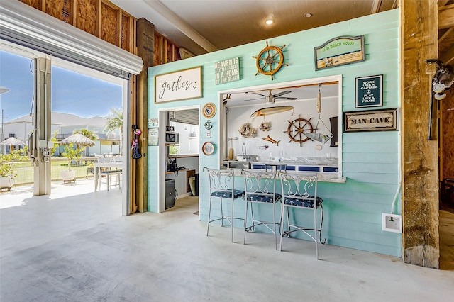 bar with wood walls