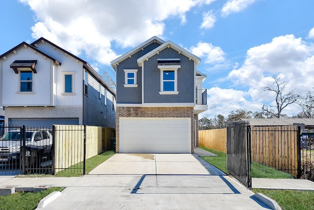 view of front facade featuring a garage