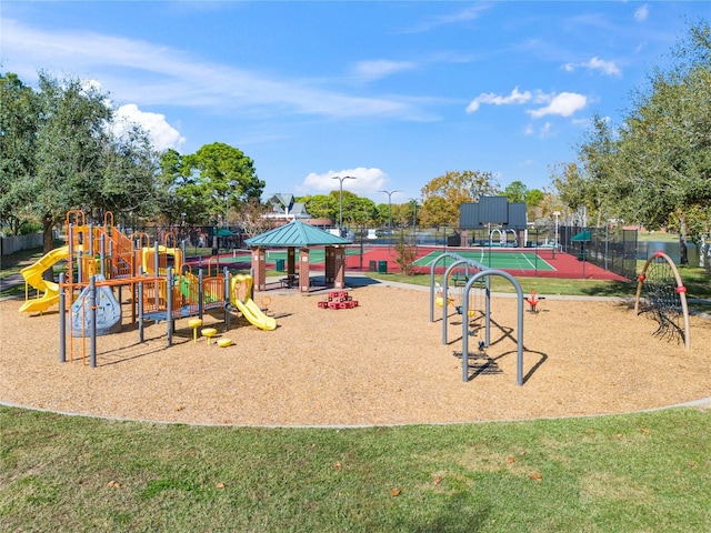 view of play area with tennis court