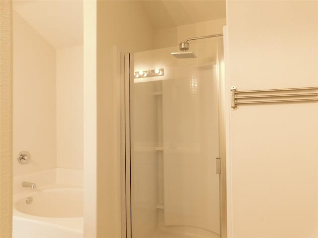 bathroom with plus walk in shower