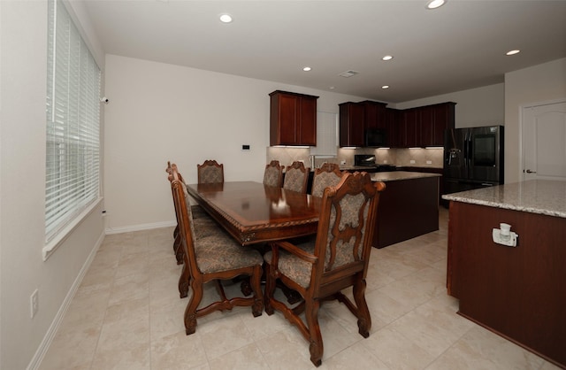 view of dining area