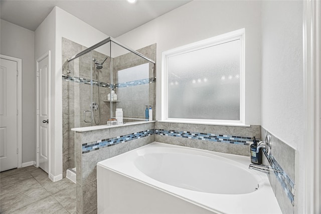 bathroom with independent shower and bath