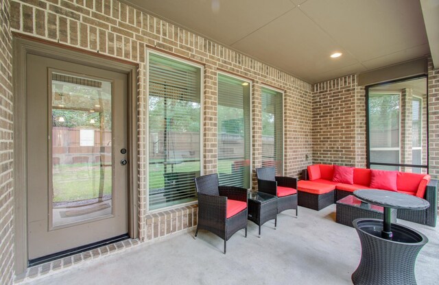 view of patio with an outdoor living space