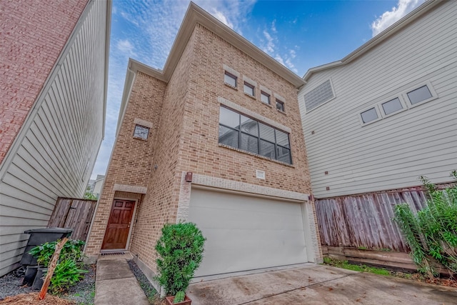 view of front of house with a garage