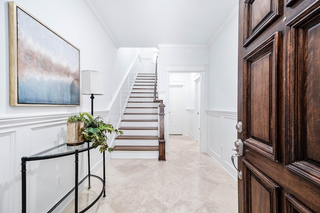 entryway with ornamental molding