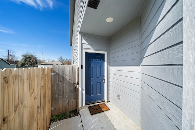 view of doorway to property