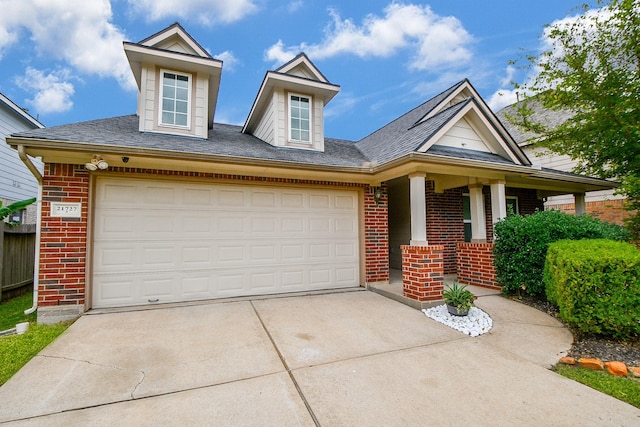 view of front facade with a garage