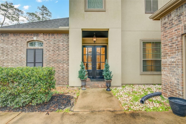 doorway to property with french doors