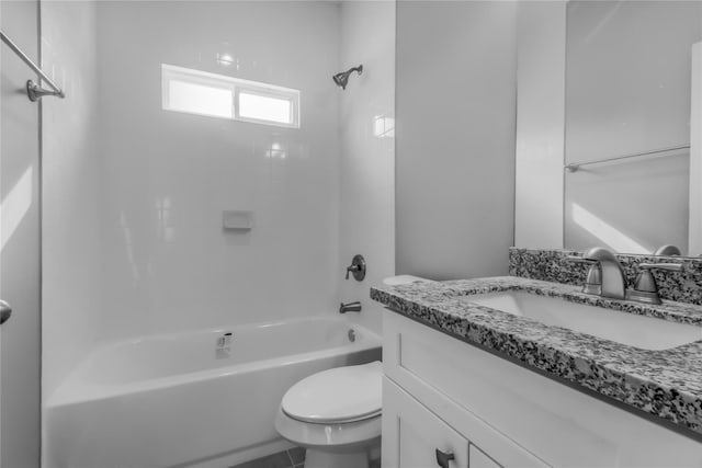 full bathroom featuring vanity, toilet, and shower / bath combination