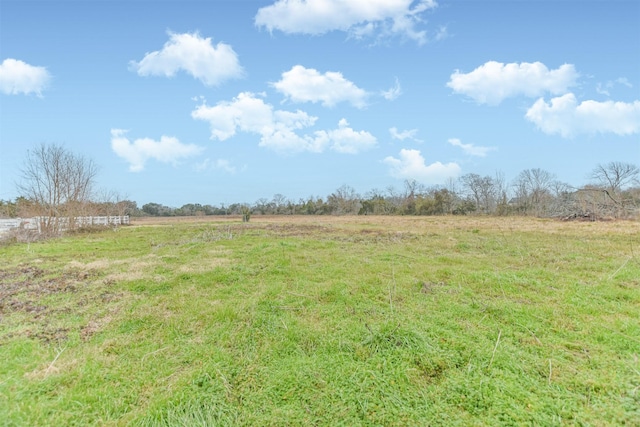 view of yard with a rural view