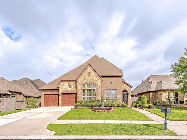 view of front facade featuring a front lawn