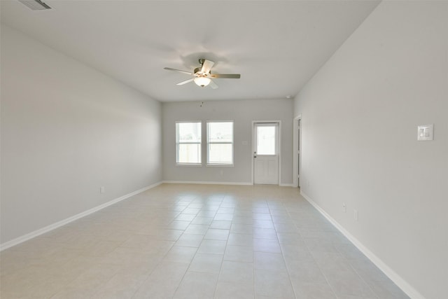 1312 Cypress Ln, Dayton, TX 77535 - unfurnished room with a ceiling fan and light tile patterned flooring