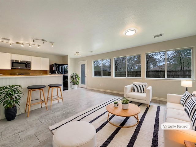 view of tiled living room