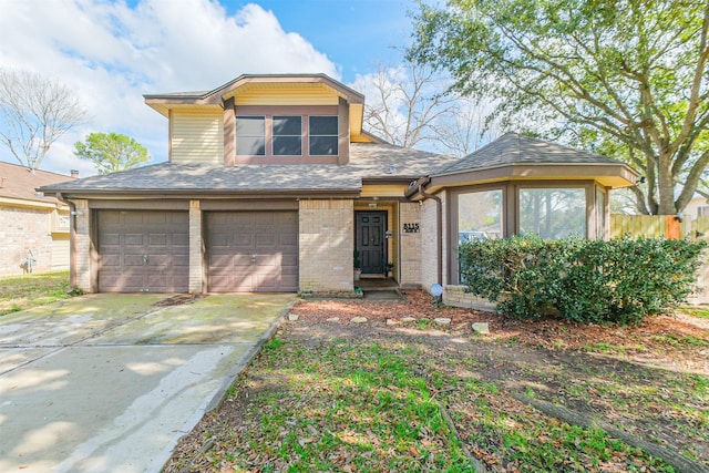 view of front of house with a garage